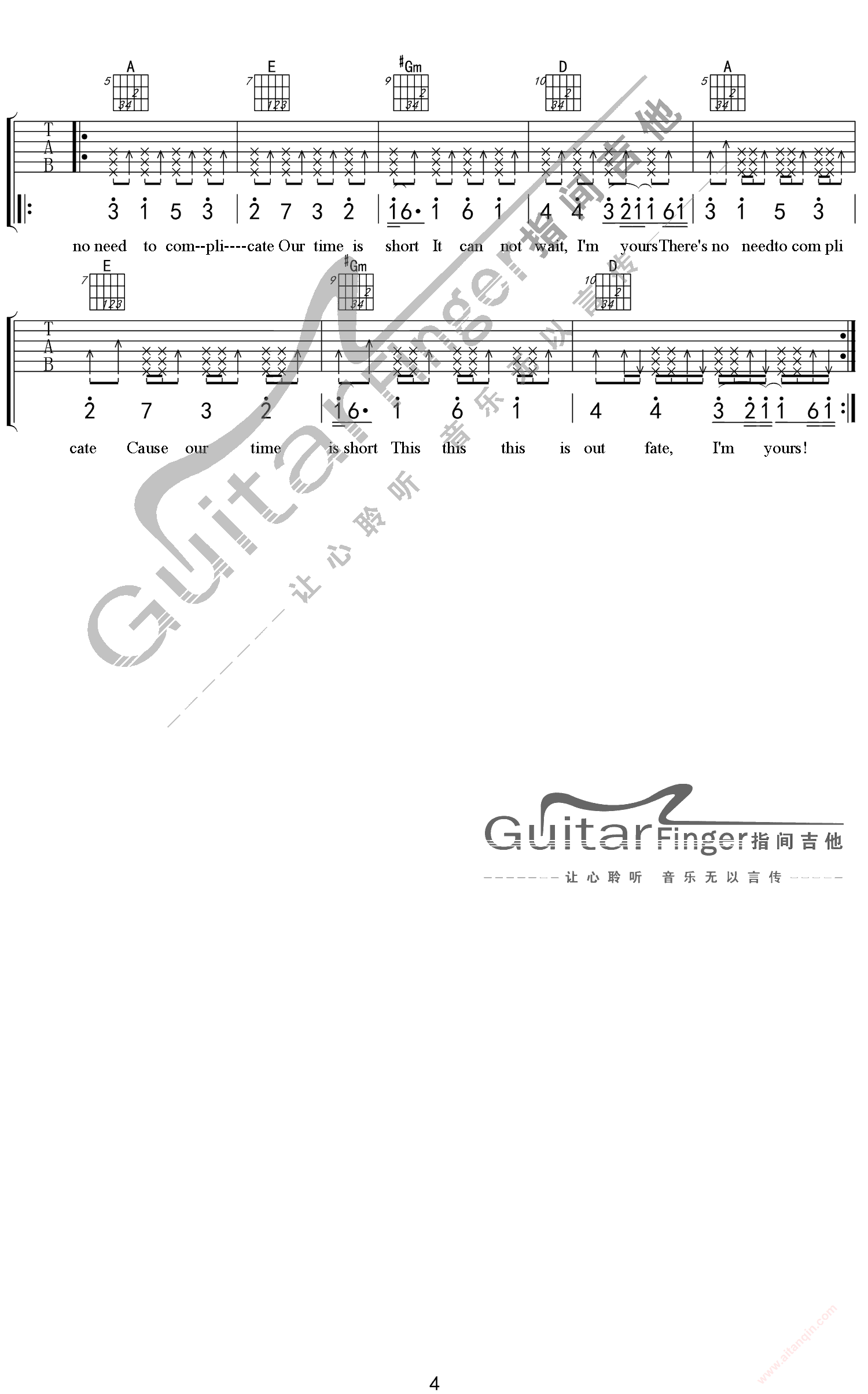 Jason Mraz "Life Is Wonderful" Guitarra tablatura y partitura | Jellynote